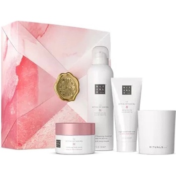 Rituals The Ritual of Sakura sprchová pěna 200 ml + tělový peeling 125 g + tělový krém 100 ml + svíčka 140 g dárková sada