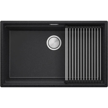 Твоят Стил Графитна кухненска мивка за вграждане под плот Прага 80 Level 760 x 470 мм