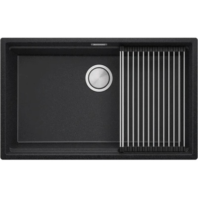 Твоят Стил Графитна кухненска мивка за вграждане под плот Прага 80 Level 760 x 470 мм