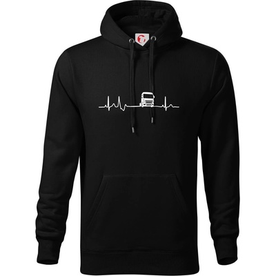 Moje srdce bije pro kamión hooded sweater černá