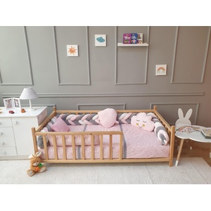 Babyhome Бебешки спален комплект за монтесори легло 90/190 см. Цвят РОЗОВ (5865)