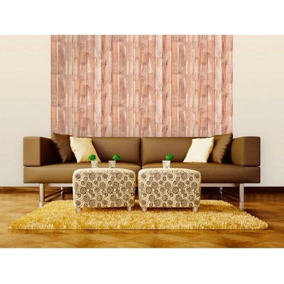 DIMEX ART Луксозна флизелинова тапета сива дървена облицовка