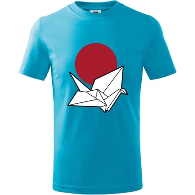 Japan culture origami tričko detské svetlý tyrkys