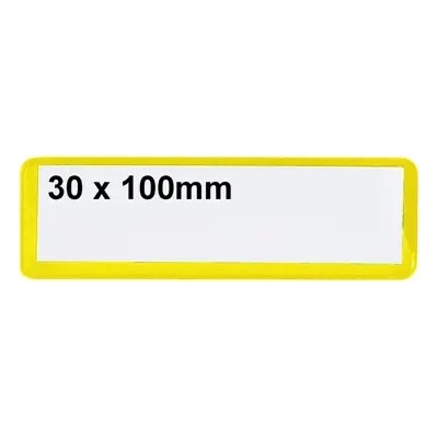 Samolepicí kapsy na štítky – žlutá, 30×100 mm, balení 100 ks