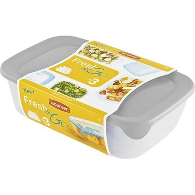 Curver Dóza Set Rectangular mix farieb mint sivá broskyňová 500 1000 2 l