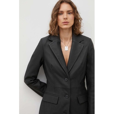 Remain Кожено сако Remain в черно с едно копче с изчистен дизайн (501125100)