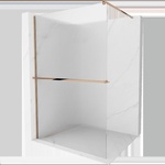 Mexen Kioto+ душ стена с рафт тип Walk-in 90 x 200 см, ивици, розово злато - 800-090-121-60-09 (800-090-121-60-09)