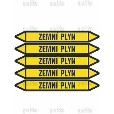 Grafiko | Zemní plyn - Materiál Samolepící PVC folie, Rozměr aršík 5ks šipka 350x52mm