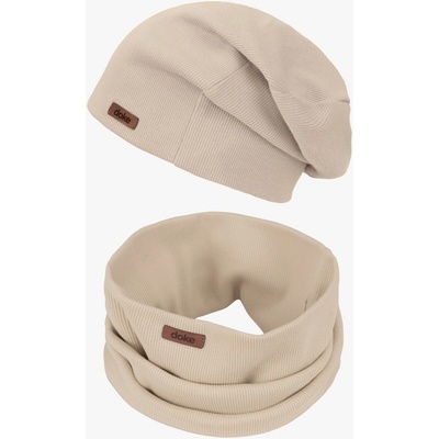 Doke Set Bavlněná čepice a nákrčník organic rib trench coat
