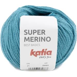 Katia Super Merino 21 Water Blue Плетива прежда (SM 21)
