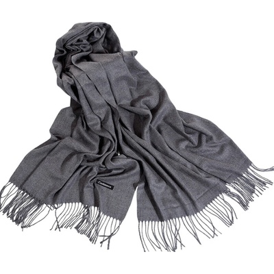 Classic Scarf šedá antracitová kašmírová šála