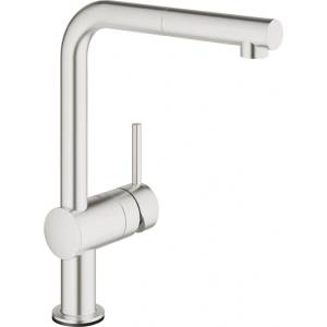 GROHE Кухненски смесител Grohe Minta Touch с издърпващ се душ, четкан хром Supersteel (31360DC1)