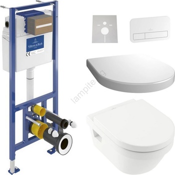 Villeroy & Boch Конзолна тоалетна + седалка architectura + бутон + вграден инсталационен модул + подложка (setvb0191)