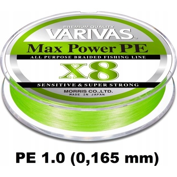 Varivas Šnúra Max Power PE X8 Lime Green 150m 0,165mm
