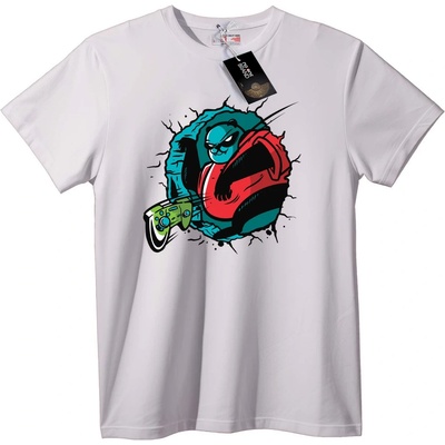 NOONEBRAND Тениска Геймърска Сила - 5XL, White