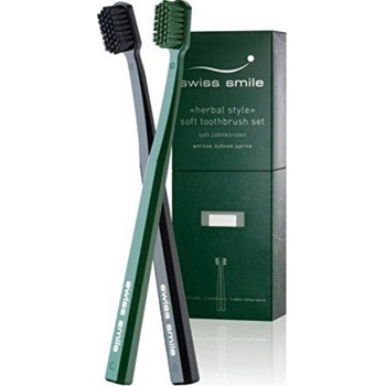 Swiss Smile Soft Toothbrush Sensitive-Soft Black 1pc + Sensitive-Soft Toothbrush Green 1 pc darčeková sada