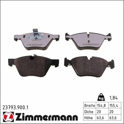 Sada brzdových platničiek kotúčovej brzdy ZIMMERMANN 23793.900.1