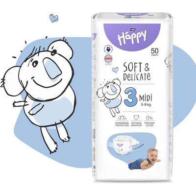 Bella HAPPY Baby Midi 5-9 kg Big Pack 70 ks