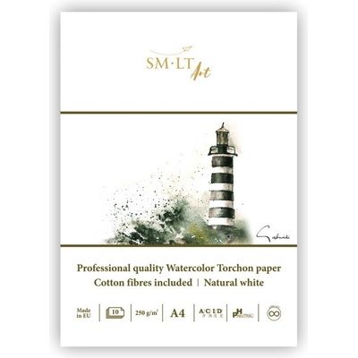 Smiltanis Skicák SMLT Art Professional quality Watercolor paper Torchon gramáž 250 gsm lepený A4 10