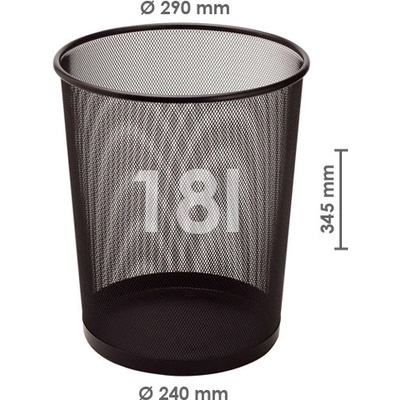 Drátěný koš na odpadky, černý 18 l – Sleviste.cz