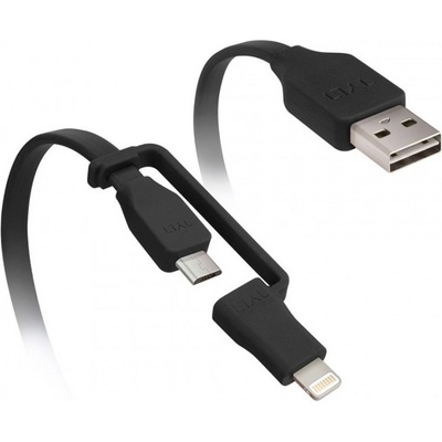 Tylt Кабел 2в1 за Apple и MicroUSB устройства - Tylt Flip Duo Charge & Sync Lightning and MicroUSB (DUO-REV12BK-T)