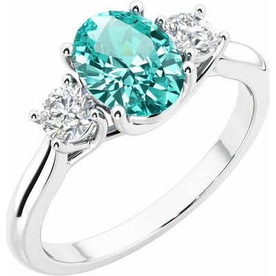 Eppi Zlatý prsteň s lab grown paraiba turmalínom a diamantmi Brink R48025