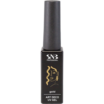 SNB Art deco uv гел боичка с тънка четка snb, за рисуване и декорация на нокти, злато, 10 мл (npd005)