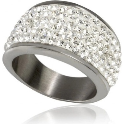 Prosperk Prsten ocelový s krystalky Swarovski masivní 15618