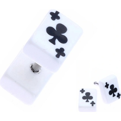 Šperky eshop falešný akrylový plug do ucha s trojlistem na kartě PC33.21