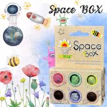 SPACE BOX KVETINOVÉ SEMENNÉ BOMBY 6 GULIČIEK KAŽDÁ S ZMESOU KVETOV A BYLINIEK