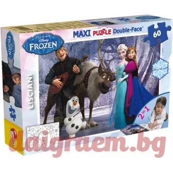 Lisciani Пъзел lisciani 46874 - 60 части - Замръзналото кралство, двулицев пъзел (li46874)
