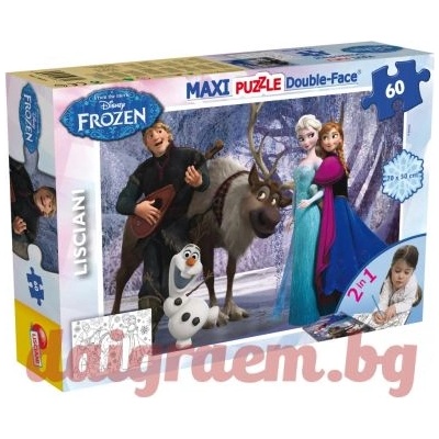 Lisciani Пъзел lisciani 46874 - 60 части - Замръзналото кралство, двулицев пъзел (li46874)