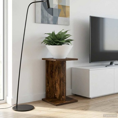 vidaXL Стойка за растения 2 бр. Опушен дъб 25 x 25, 5 x 40, 5 см (899683)
