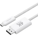 4smarts Дисплей Порт Кабел, 4Smarts USB-C to Display Port 2m, Бял (540958)