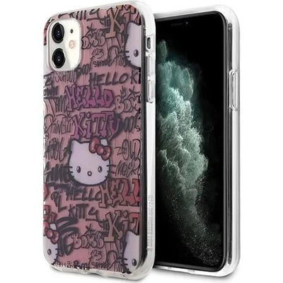Hello Kitty Кейс Hello Kitty IML Tags Graffiti за iPhone 11 / Xr, розов (Hel000004-0)