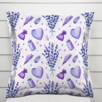 Biante s lemom PML-055 Levandule a srdcia na bielom 40 x 60 cm