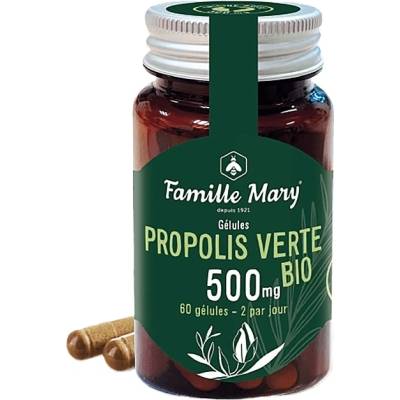 Famille Mary Био зелен прополис, 500 mg, 60 капсули, Famille Mary (083026 FM)