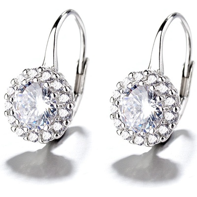 DELIS Сребърни обеци, jw714, елегантен кръгъл дизайн, с родиево покритие (jw714)