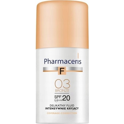 Pharmaceris F-Fluid Foundation intenzivně krycí make-up s dlouhotrvajícím efektem SPF20 3 Bronze For All skin Types with Imperfections 30 ml
