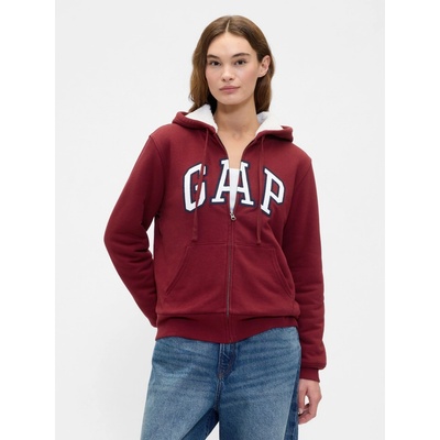 GAP Zateplená mikina Logo Sherpa Červená