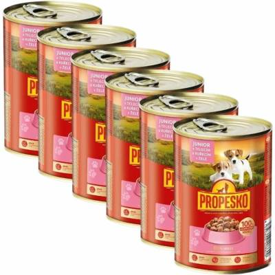 Propesko Dog Junior s teľacím a kuracím v želé 6 x 415 g