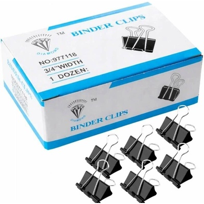 Klipy na papier 19 mm – 12 ks