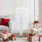vidaXL С изкуствено коледно дърво с поставка Бяло 120 cm PVC и стомана (3426691)
