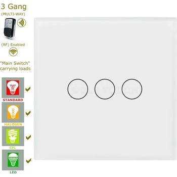 Image 1 of SUMMAO Rf Сензорен ключ за осветление с дистанционно - троен - 40431