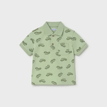 MAYORAL Поло тениска къс ръкав животни в зелено за бебе момче Mayoral