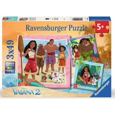 RAVENSBURGER Disney Odvážná Vaiana 3x49 dielov