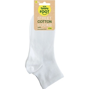 AGIVA Мъжки чорапи с къс конч Agiva Happy Foottopia, Street, Пениран памук, Бели, 43-46 (AGIVA-348)