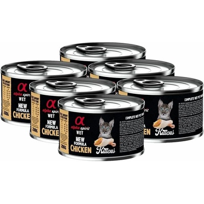Alpha Spirit Cat Kittens Chicken 6 x 200 g