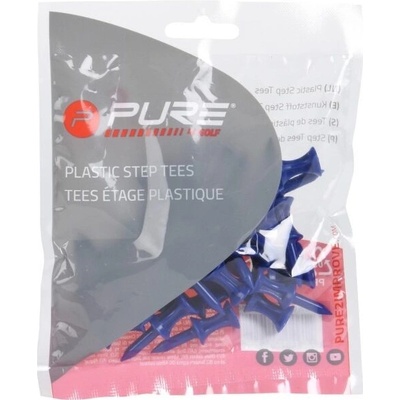 PURE 2 IMPROVE PLASTIC STEP TEES 37MM 30KS Golfová týčka, modrá – Zboží Dáma