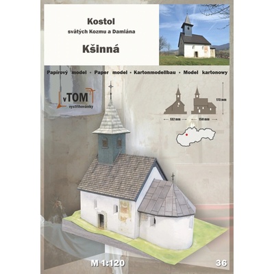 Papierový model Kostol svätých Kozmu a Damiána Kšinná